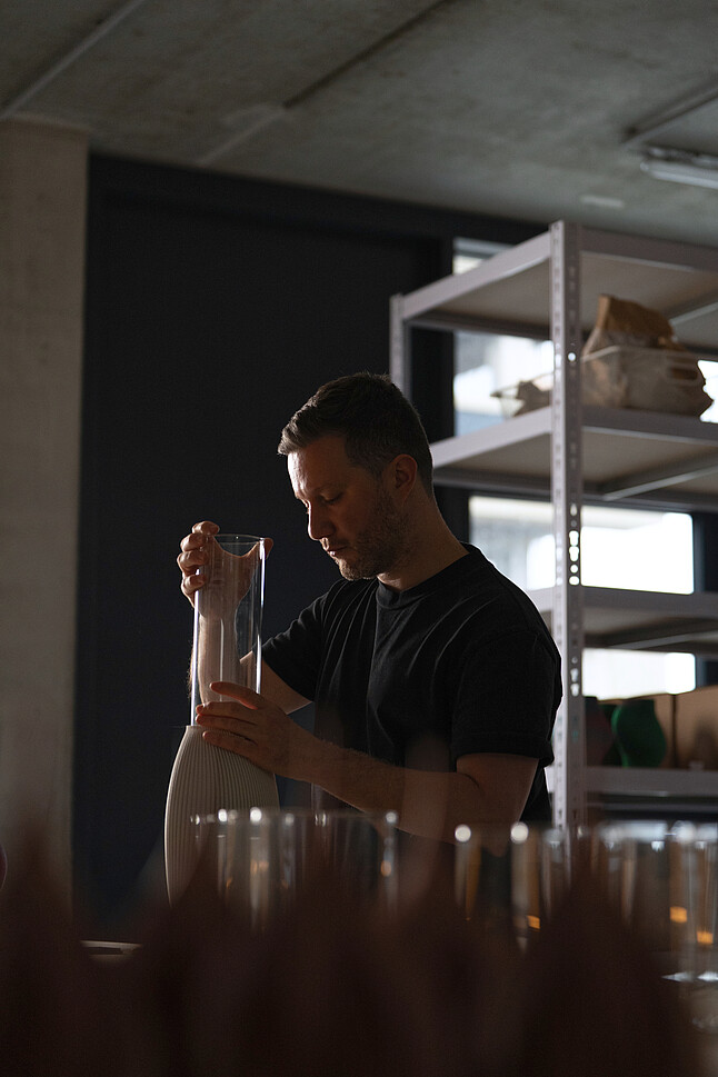 Nicolas Gold CEO of Sheyn with vase